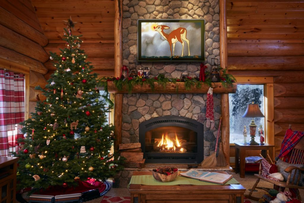 Fireplace mantle inside Santa's House