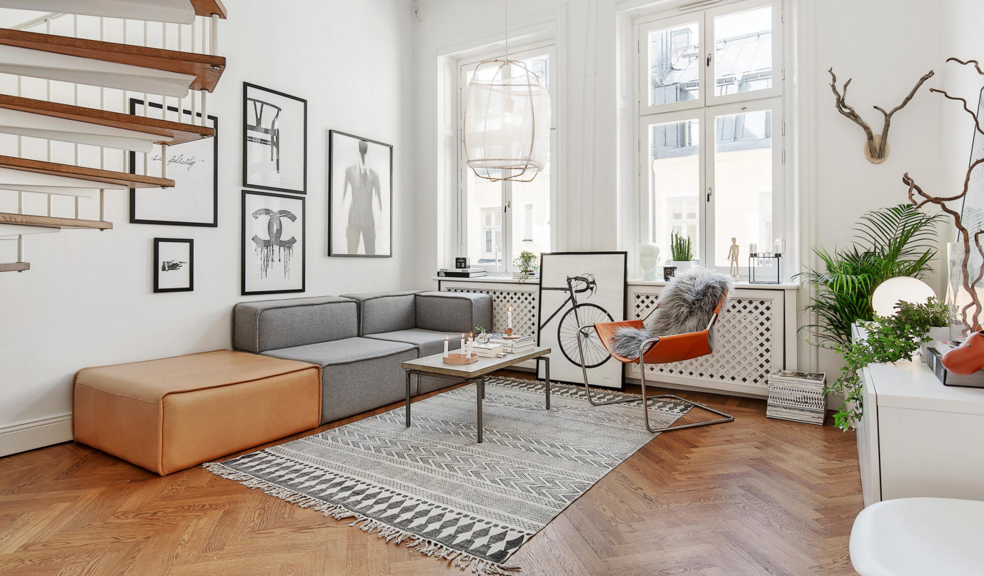 modern minimalist scandinavian living room