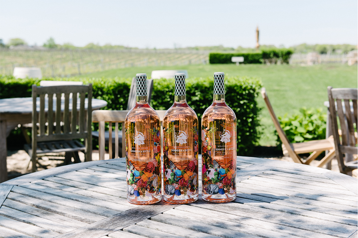 Summer in a Bottle rosé on a table