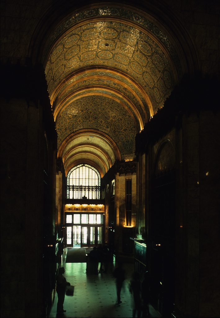 The lobby's vaulted, mosaic-clad ceiling.Source: MCAD Library via Flickr Creative Commons