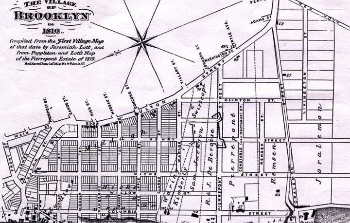 image of brooklyn heights fruit streets map 1816