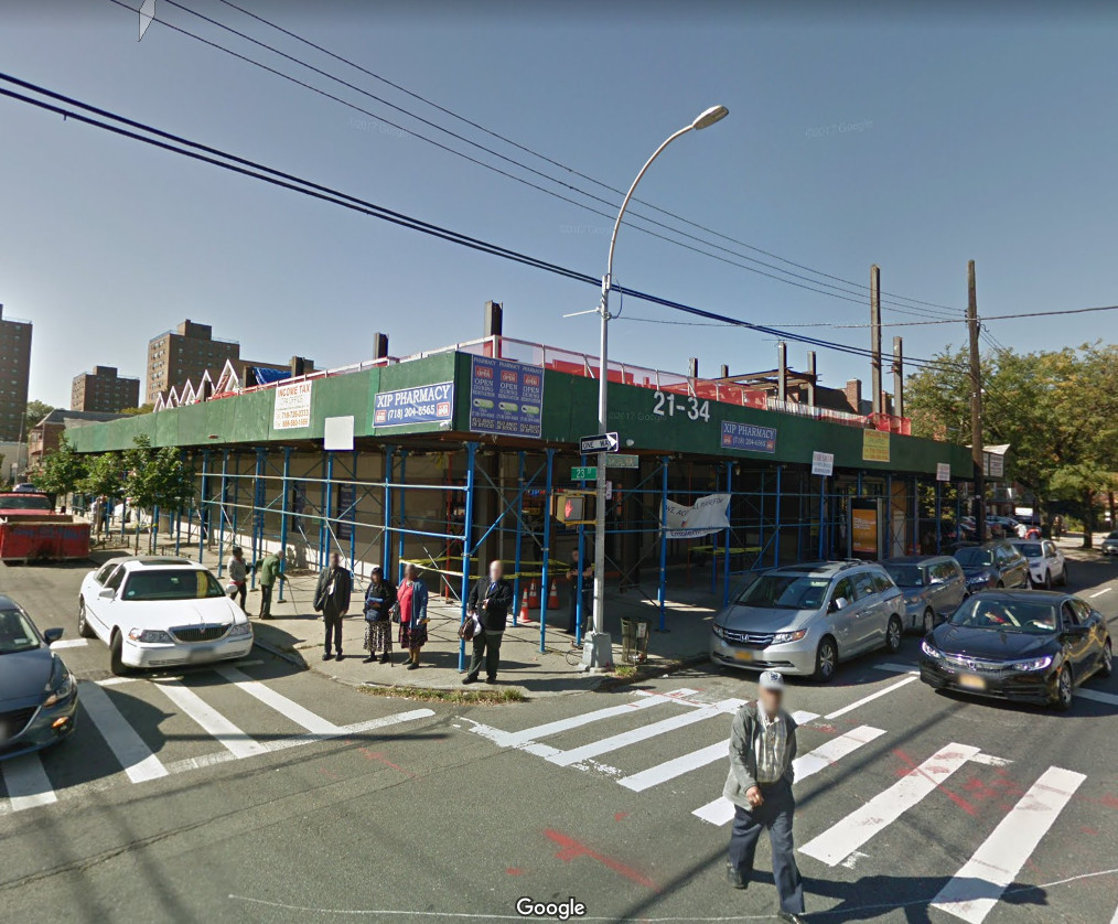 Google Street View of 21-34 Broadway in Astoria, taken Oct. 2017.