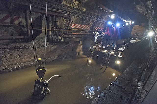 MTA performing repairs on the L train tunnel after Hurricane Sandy