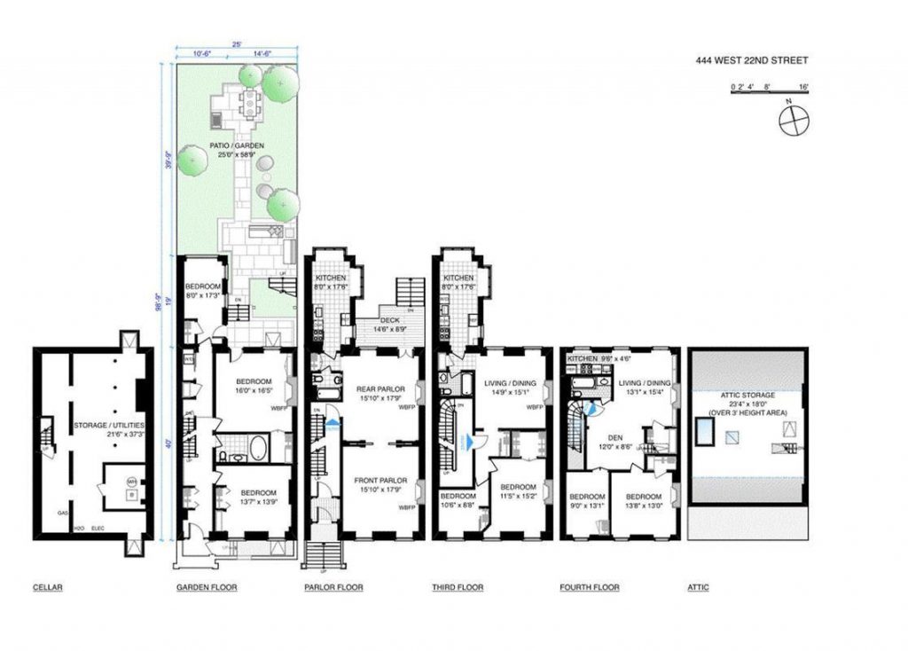 The 5,000 square foot floor plan at 444 West 22nd.