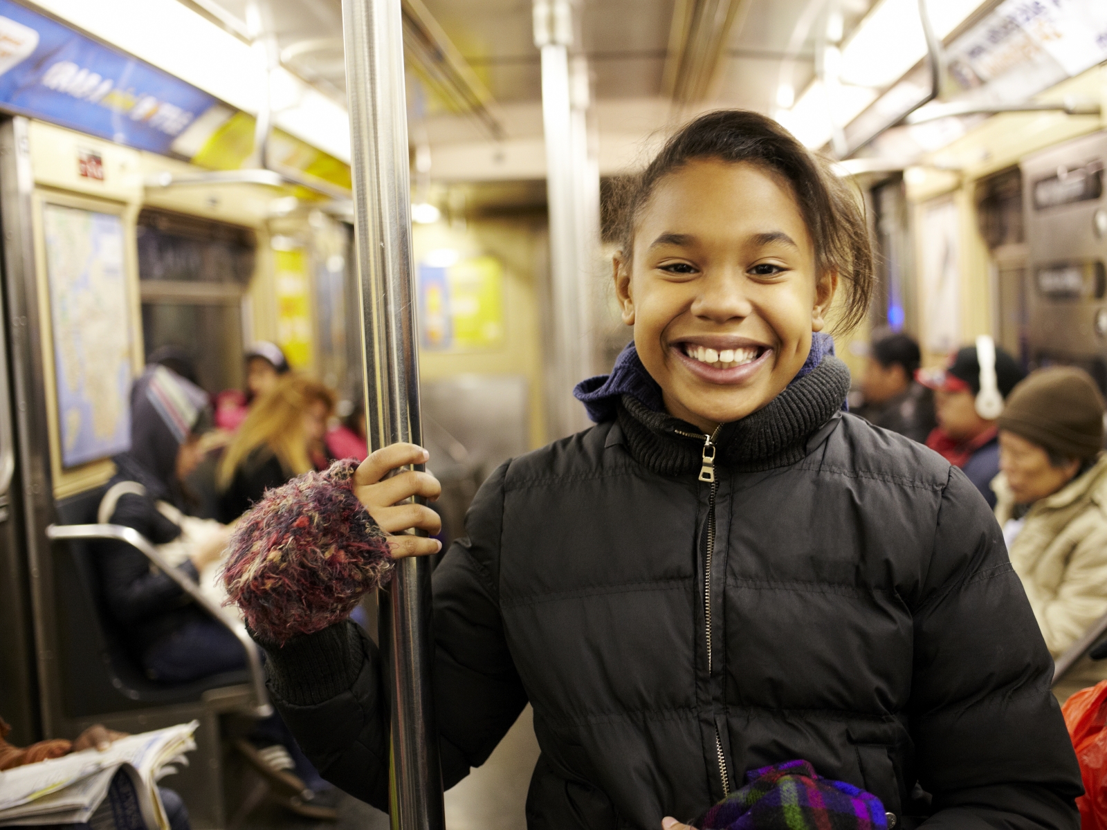 image of kids ride the subway alone