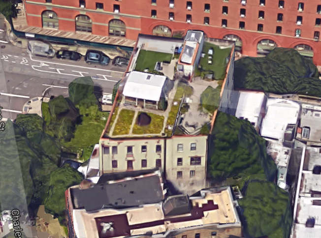 Aerial view Greenwich Village rooftop