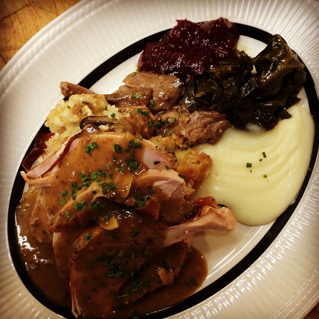 image of thanksgiving dinner plate at rose water