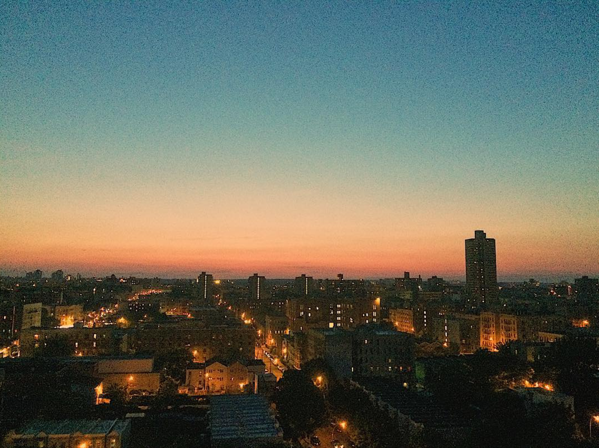 photo of a sunrise over the bronx, new york city