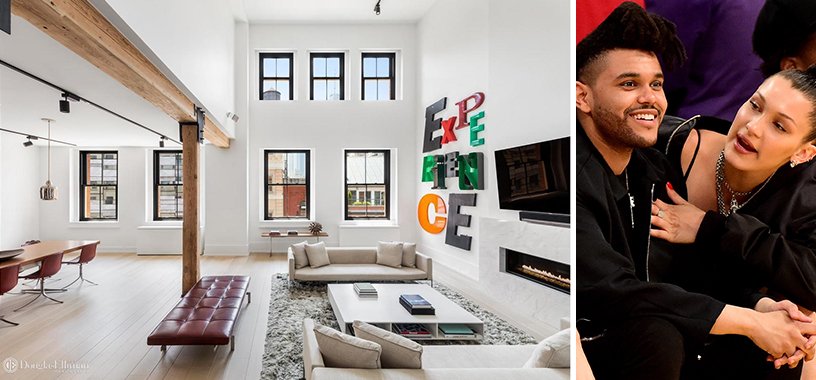 image of the weeknd and bella hadid and tribeca penthouse