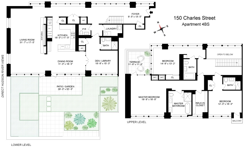 Floor plan of 150 charles street, apt 4bs