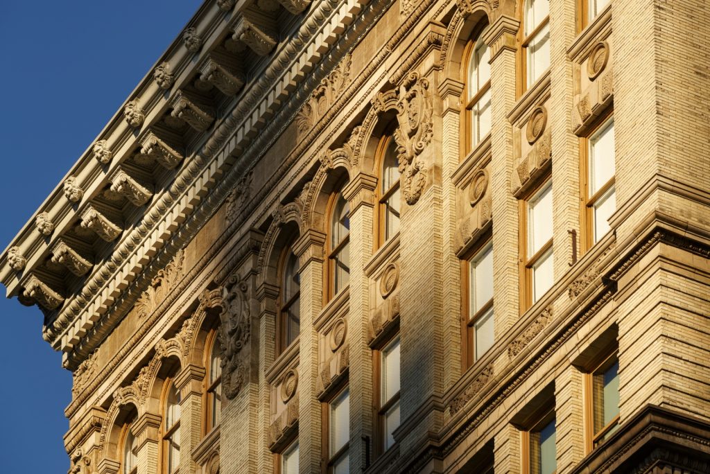 building in SoHo, New York, with a cornice
