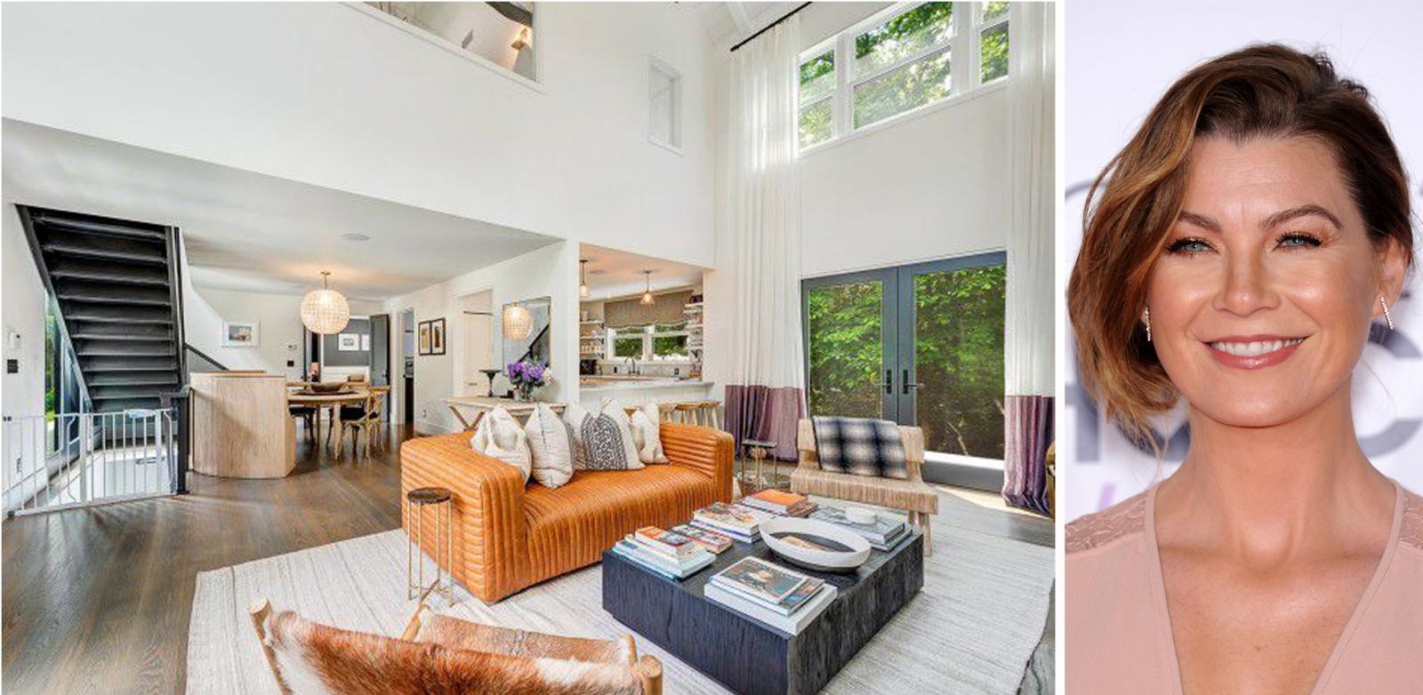 image of Ellen Pompeo and her Hamptons home