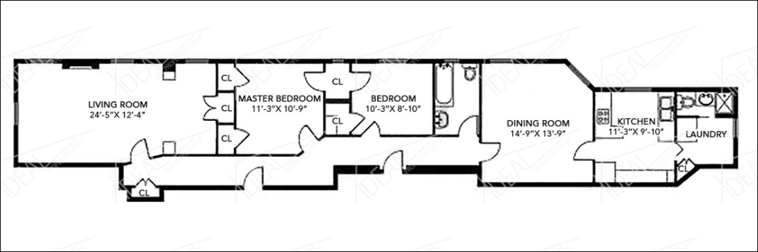 Image of floor plan for rent-controlled property at 243 West 98th street