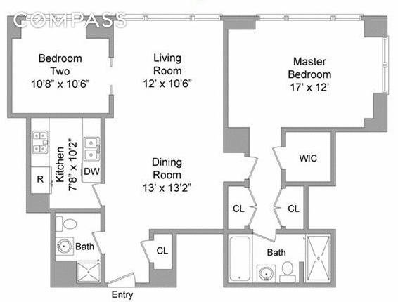 This floor plan shows 696.84 liveable square feet. 