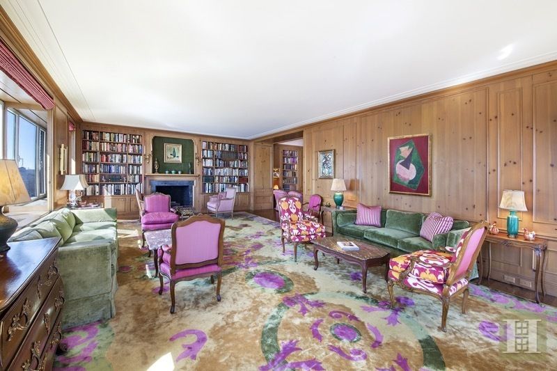 Photo of Greta Garbo's living room at 450 East 52nd Street