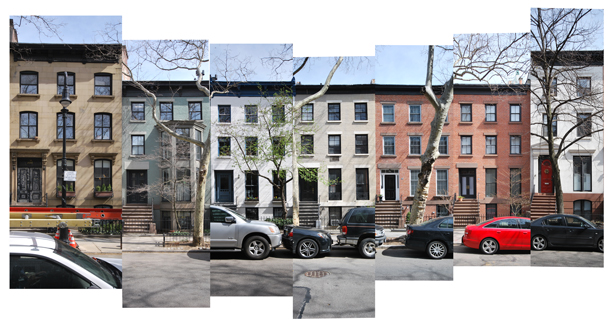 Renderings of a Brooklyn Heights townhouse and and a neighborhood elevation put together for review by the New York City Landmarks Preservation Commission