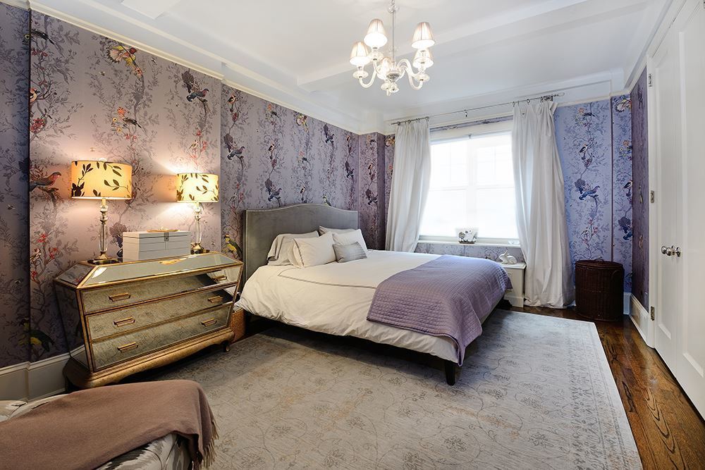 Photo of bedroom in Chris Noth's Lenox Hill apartment