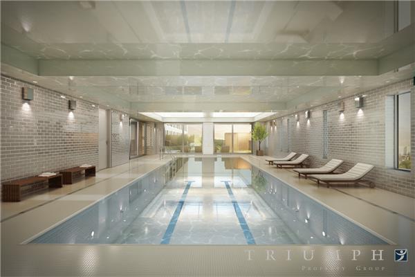 The indoor pool at 2222 Jackson Street in Long Island City. 