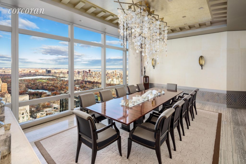 Photo of dining room of Stephen Ross at Time Warner condo