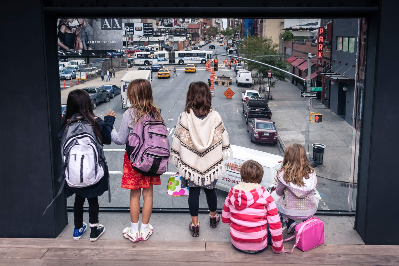 image of children and the High Line in New York City