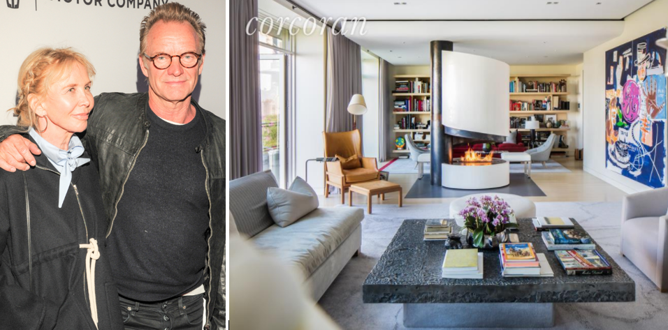 Photo of Sting and Trudie Styler and their apartment at 15CPW