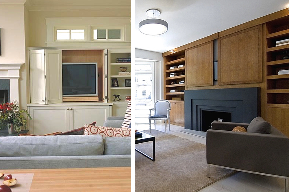 Photo on left via Mahoney Architects & Interiors; photo on right via EAG Studio