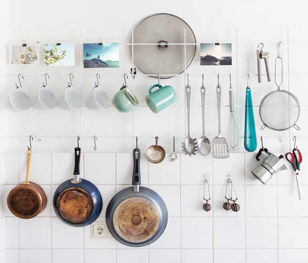 organized kitchen utensils