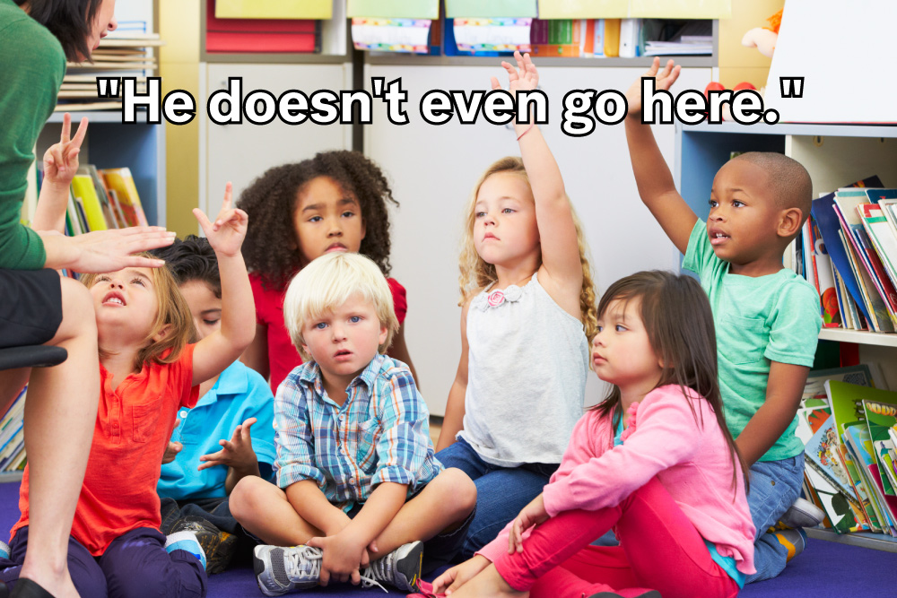 Kids in reading circle at school
