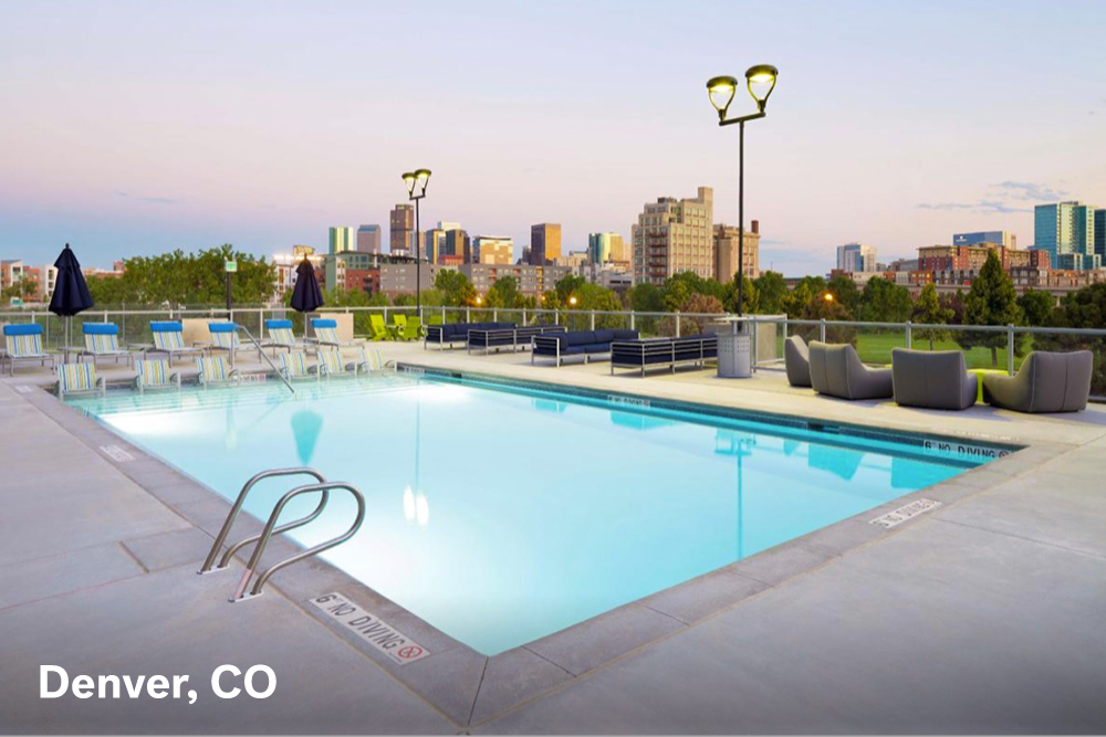 Apartment with rooftop pool Denver CO